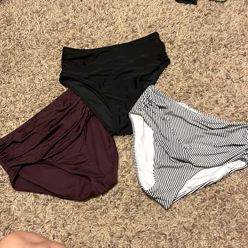 3 high waisted swim bottoms